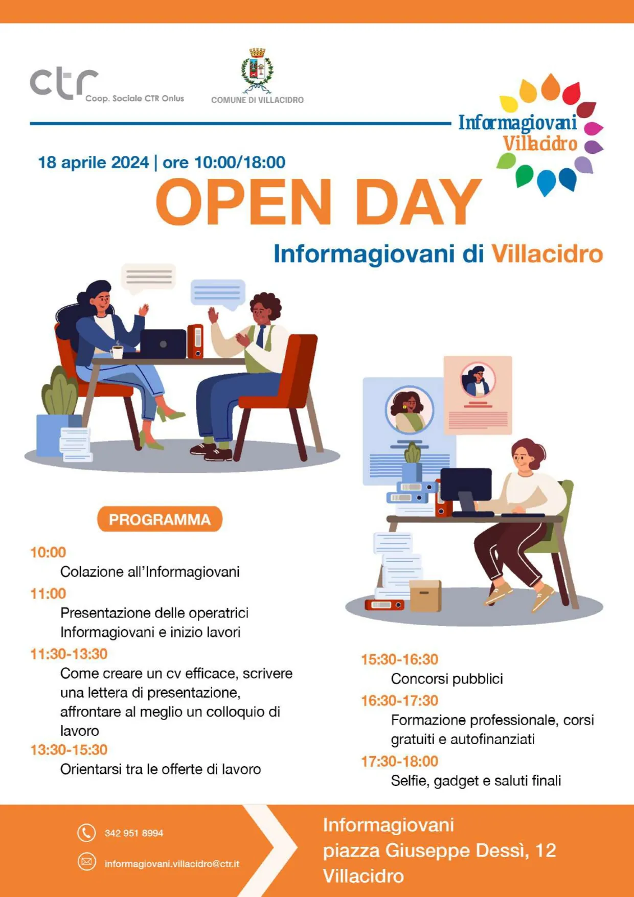 Open day Informagiovani di Villacidro - 18 aprile 2024 dalle 10 alle 18